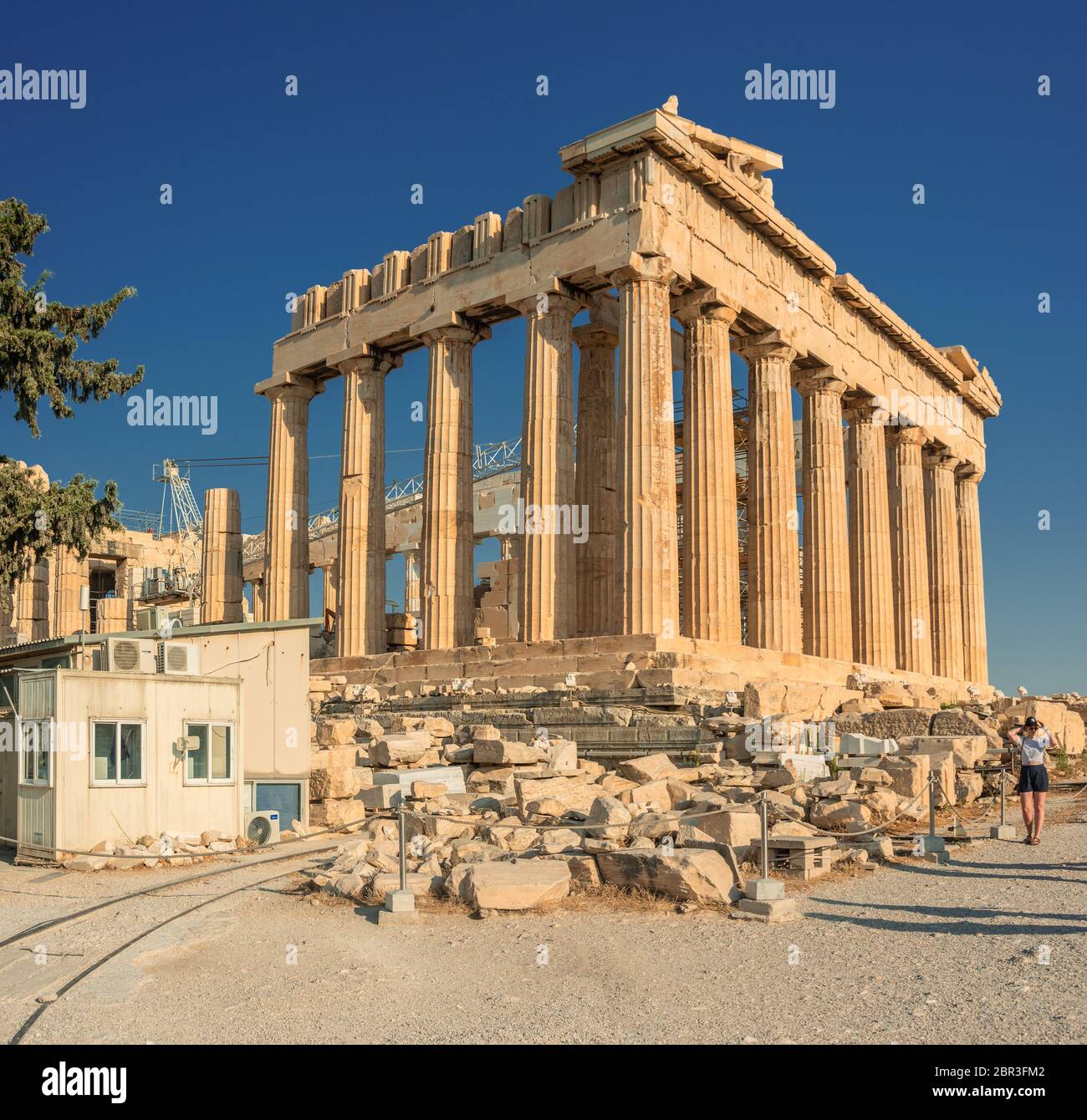 Parthenon temple on a bright day. Acropolis in Athens, Greece Stock Photo