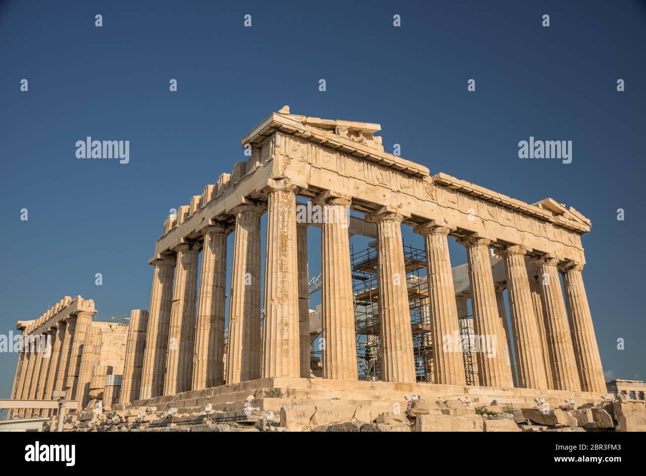 Parthenon temple on a bright day. Acropolis in Athens, Greece Stock Photo