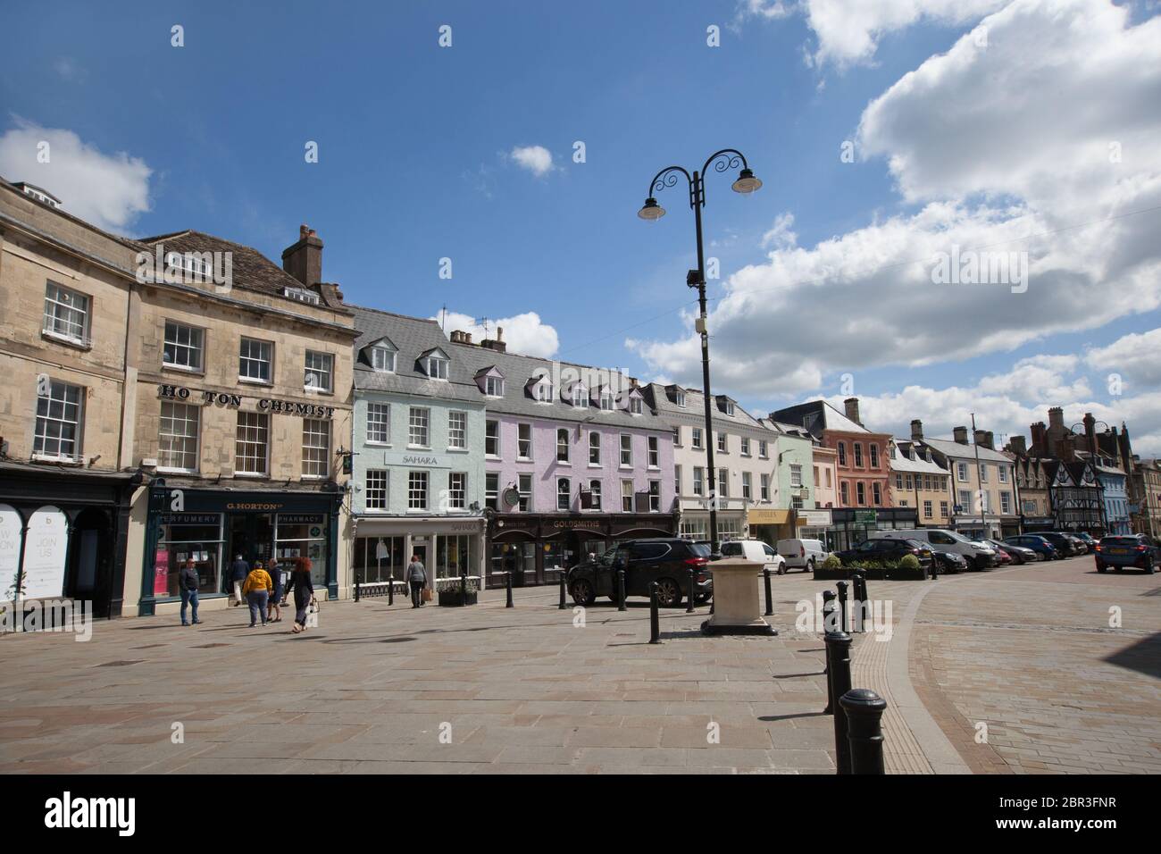 Retail outlets in Cirencester town centre in Gloucestershire in the UK Stock Photo