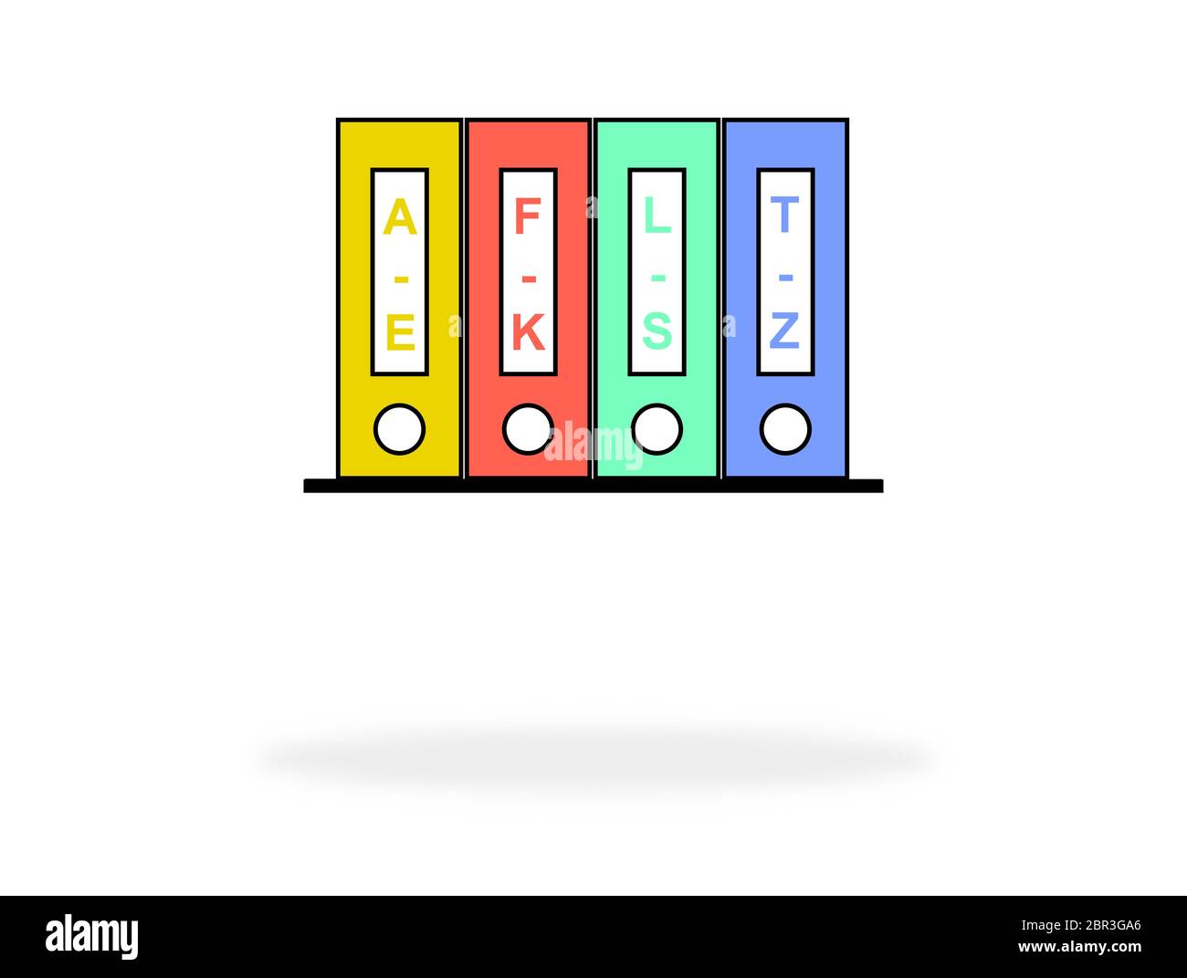 Folder icon with many colors - Symbol for Archive, office or Database ...