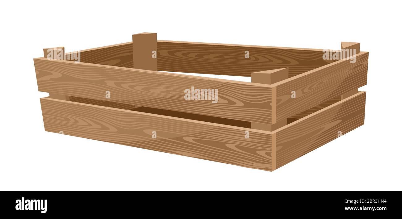 Illustration of empty wooden box for vegetables Stock Vector Image ...
