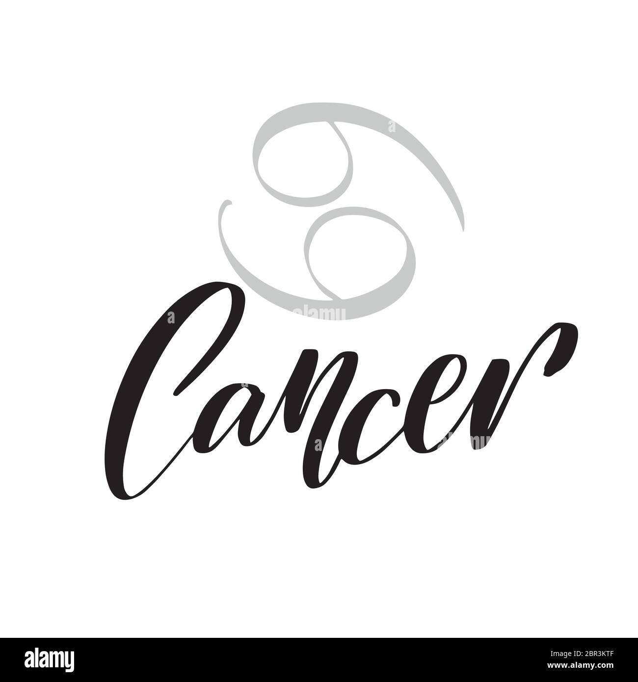 Vector calligraphy illustration isolated on white background. Stock Vector