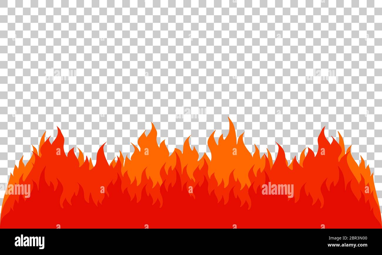 blazing fire background transparent. vector illustration Stock