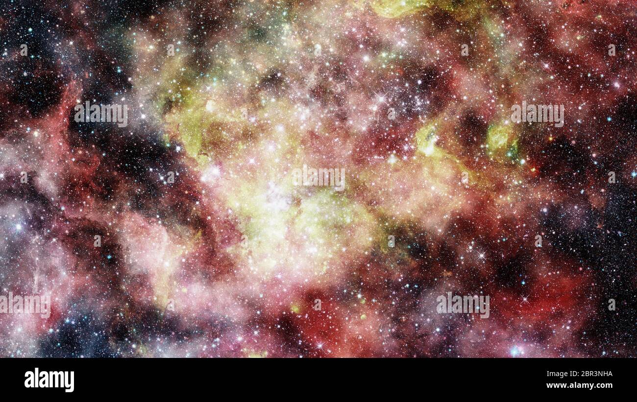 Supernova explosion with glowing nebula in the background. Elements of ...