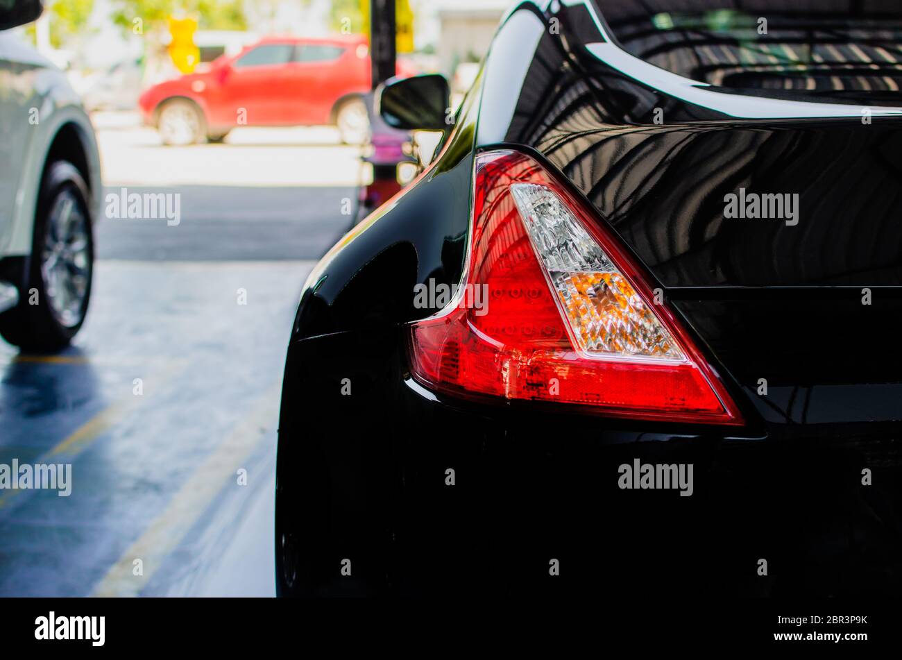close up Luxury car tail lights Stock Photo Alamy