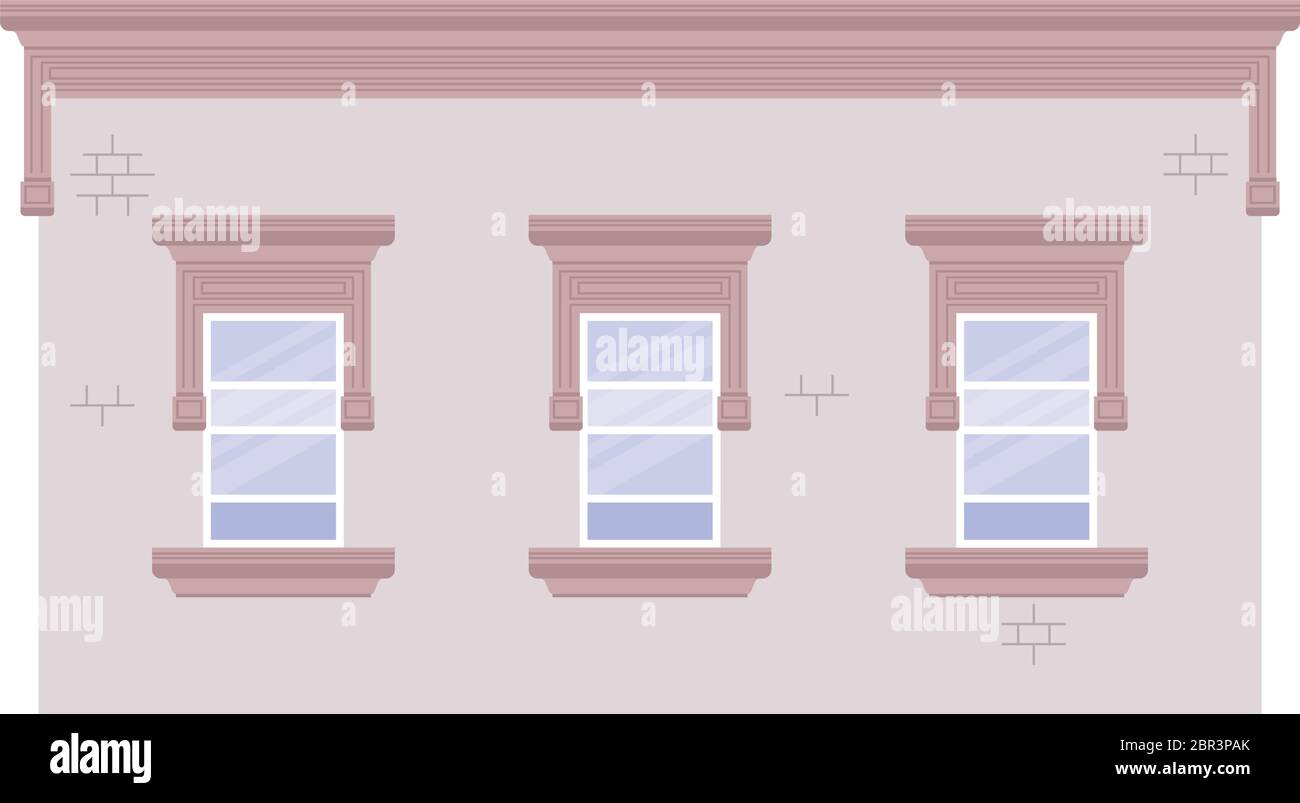 Isolated windows outside white building vector design Stock Vector ...