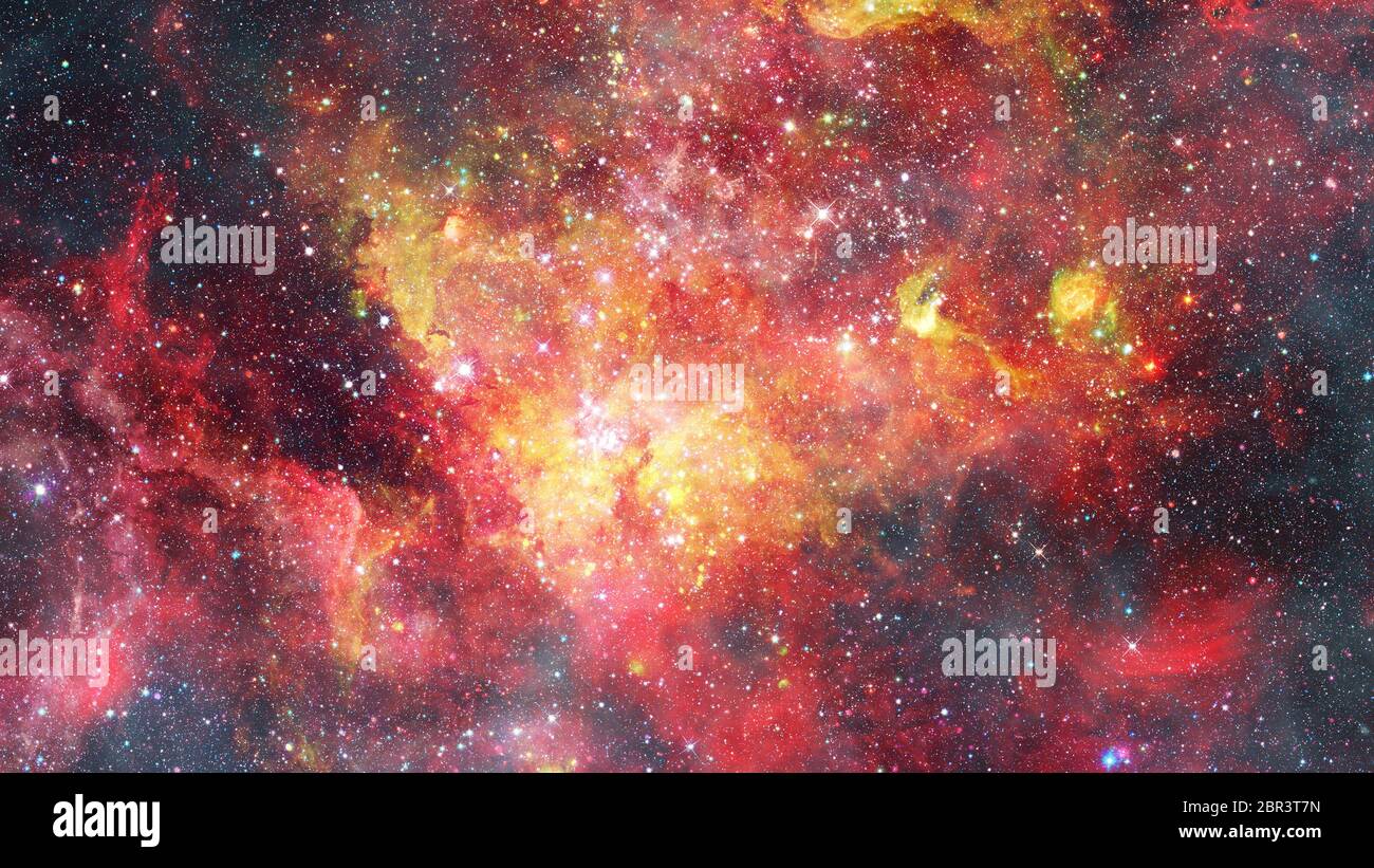 Supernova explosion with glowing nebula in the background. Elements of ...