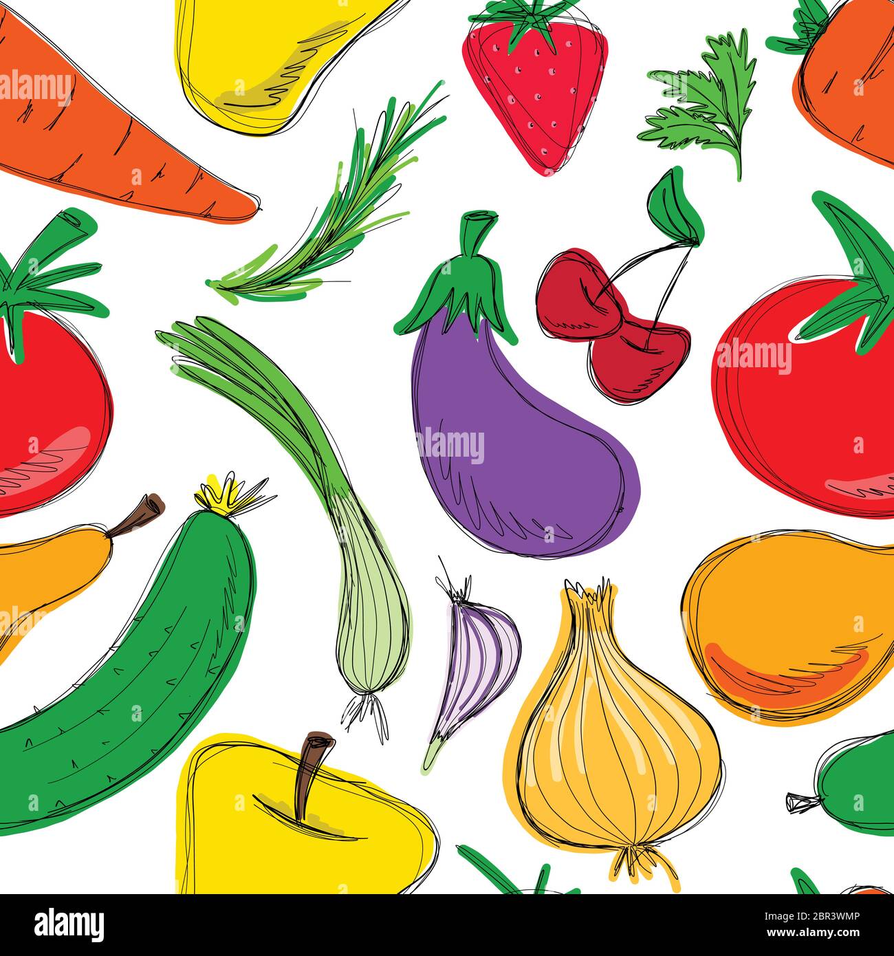 Organic healthy food hand draw - Stock Illustration [50064970] - PIXTA-saigonsouth.com.vn