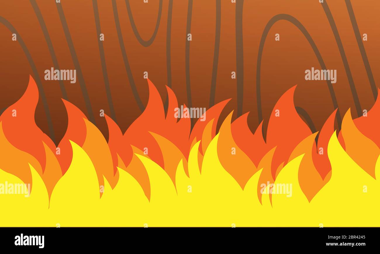 burning with wood texture vector background Stock Vector