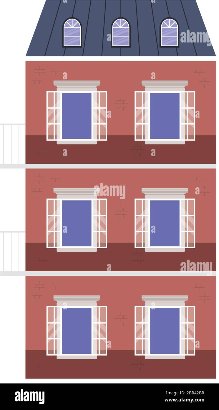 Isolated windows outside brown building vector design Stock Vector ...