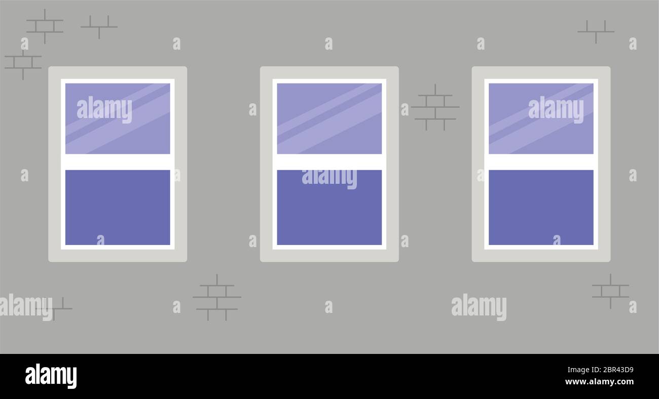 Isolated windows outside gray building vector design Stock Vector Image ...