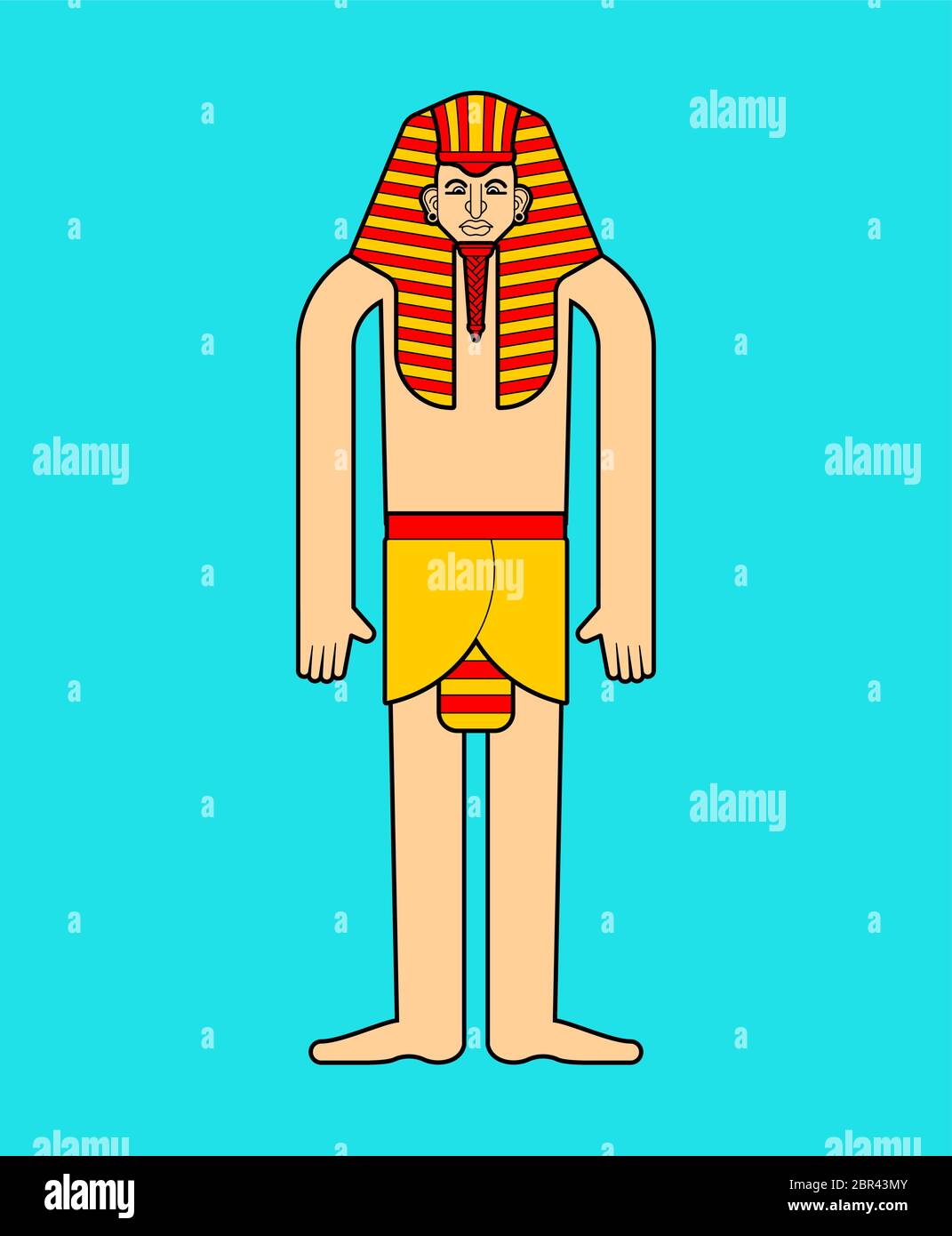 Pharaoh isolated. King in ancient Egypt. vector illustration Stock Vector