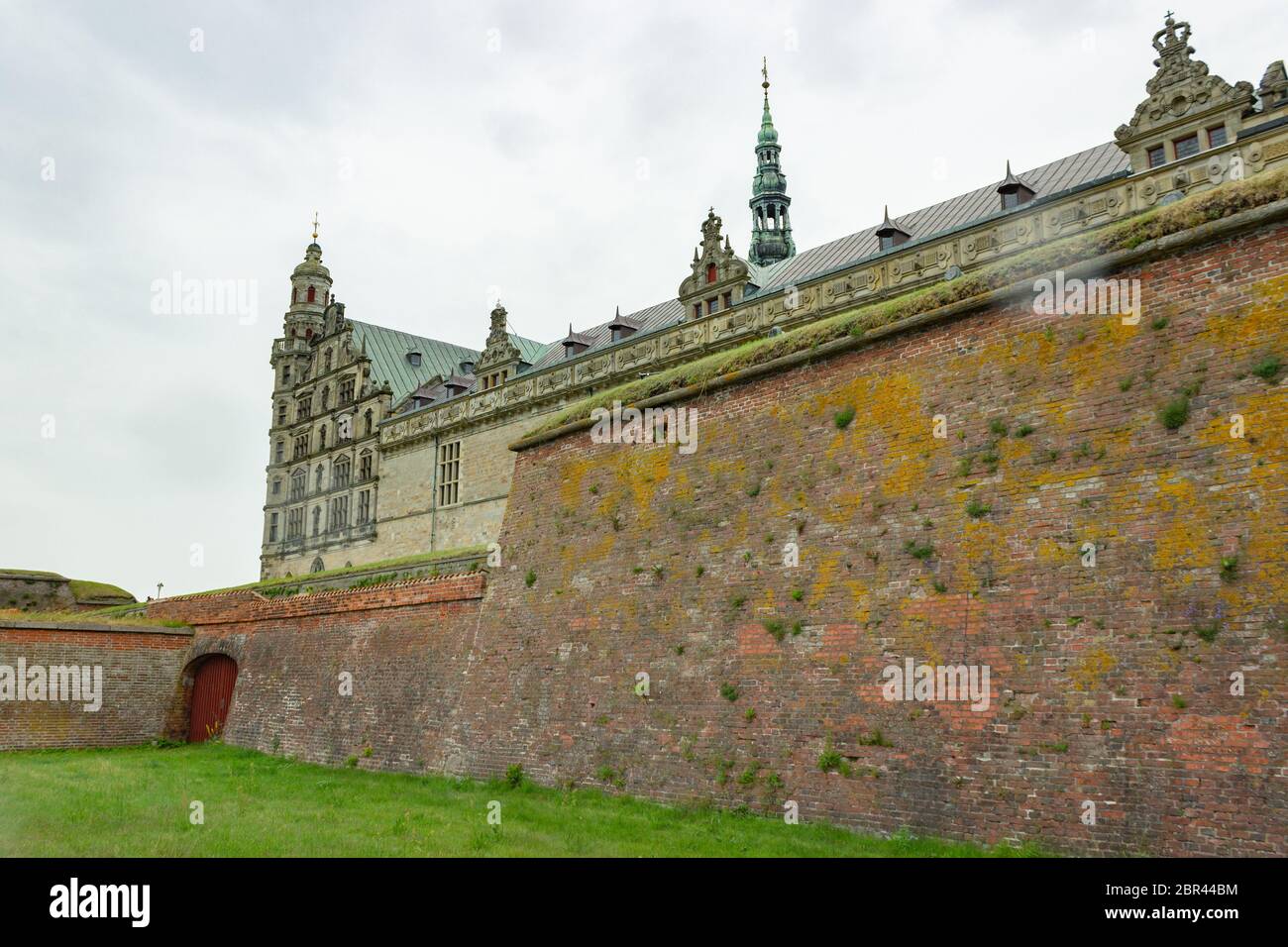 External view of Kronborg castle in Helsingor, Denmark. Kronborg is one of the most important Renaissance castles in Northern Europe. Kronborg castle, Stock Photo