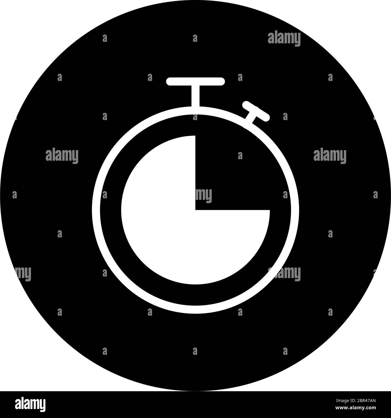 stopwatch icon over white background, block style, vector illustration ...