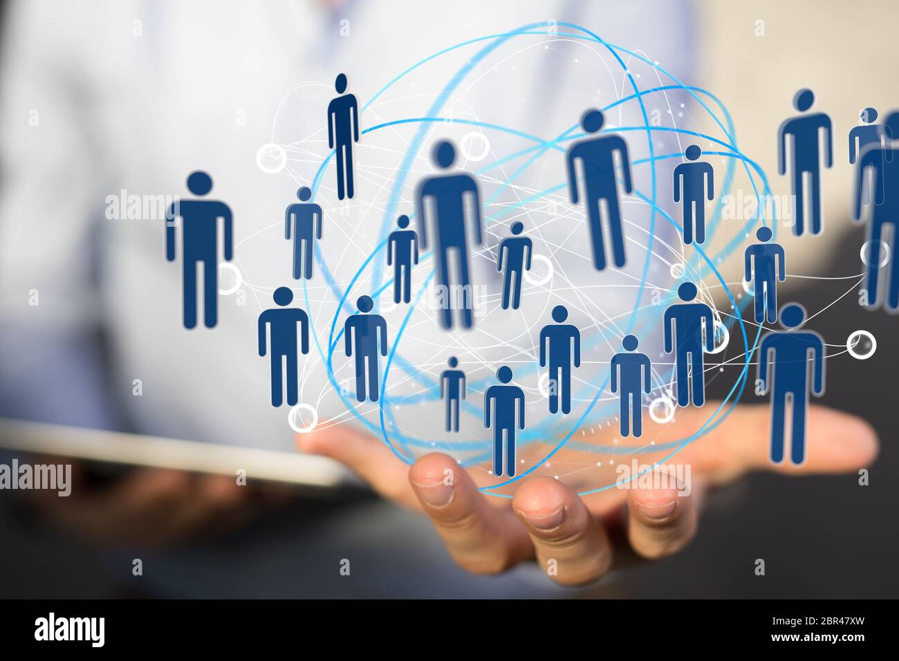 network interface in hand digital Stock Photo