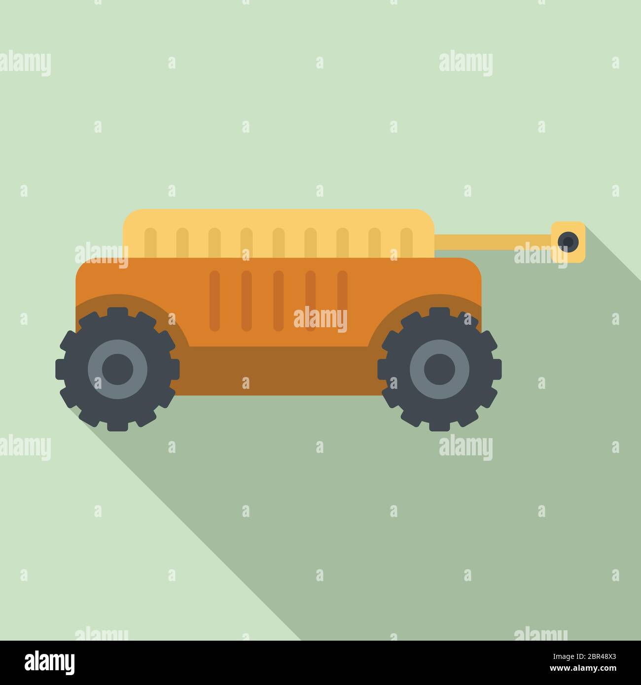 Self driving farm machine icon. Flat illustration of self driving farm machine vector icon for web design Stock Vector
