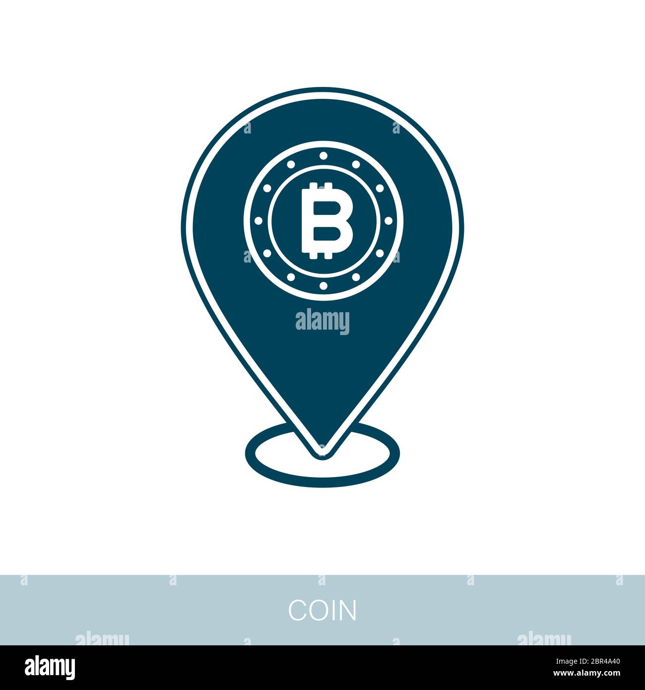 Bitcoin flat pin map icon. Map pointer. Map markers. Vector design of ...