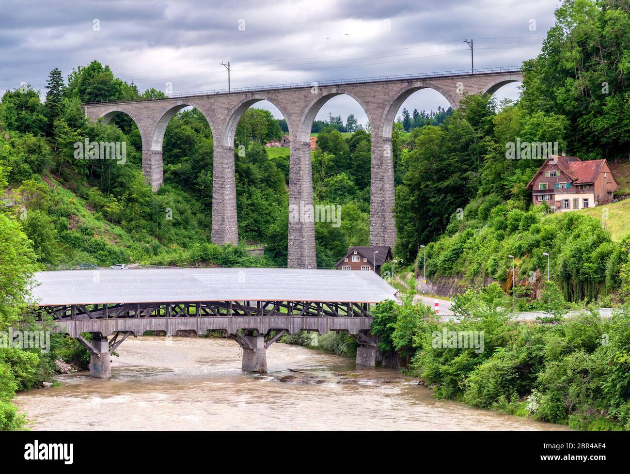 Wooden covered bridge across hi res stock photography and images Alamy Wooden covered bridge across hi res stock photography and images Alamy