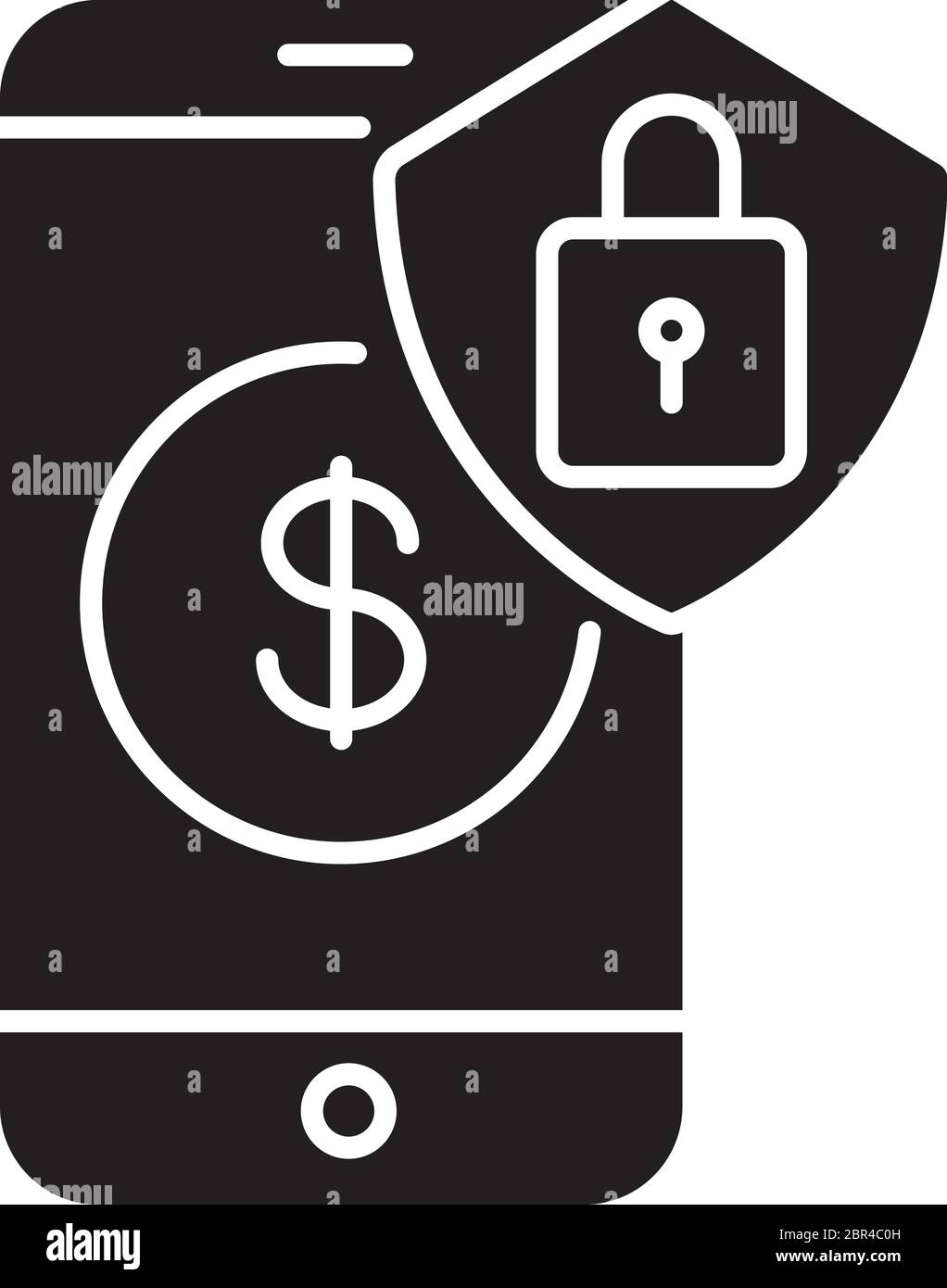 Online banking security black glyph icon Stock Vector Image & Art - Alamy