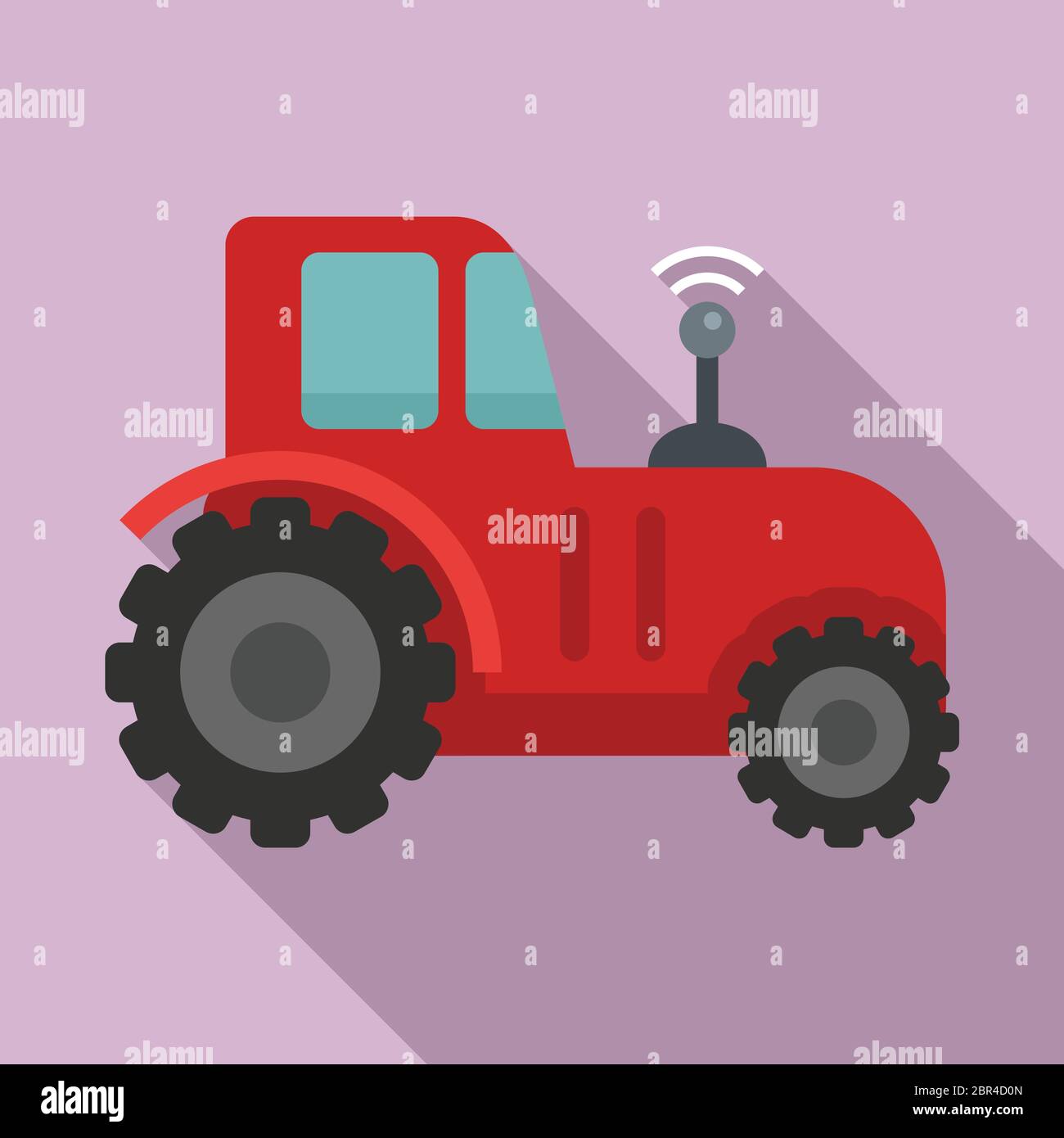 Autonomous tractor icon. Flat illustration of autonomous tractor vector ...