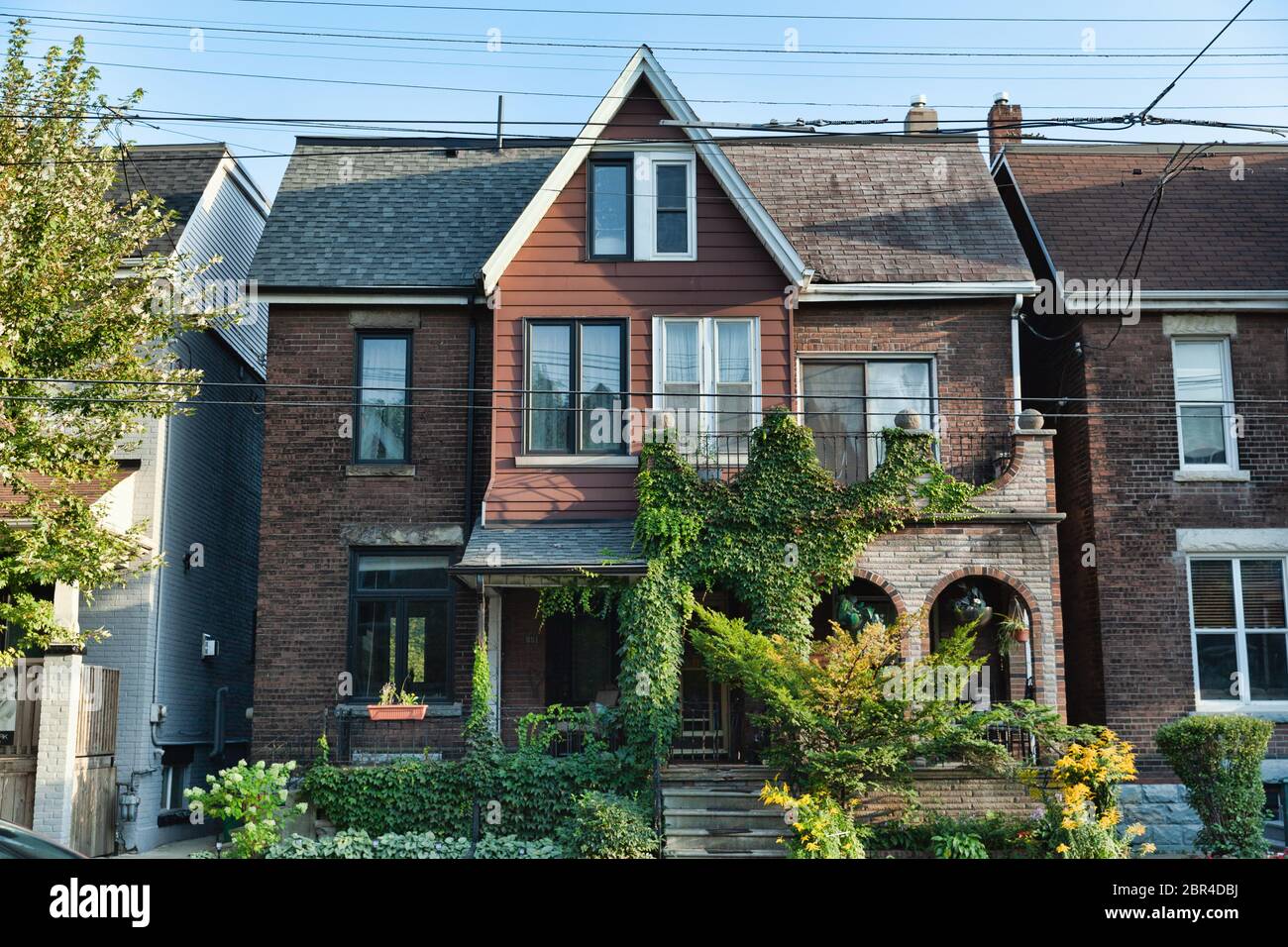 Toronto, Canada 10 September 2017 typical semidetached houses Stock