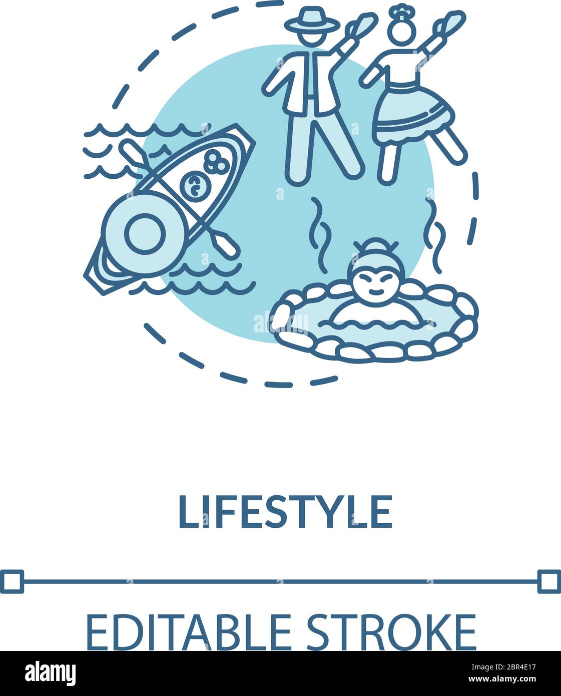 Lifestyle turquoise concept icon Stock Vector