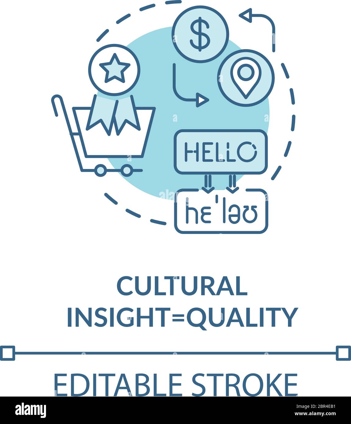 Cultural insight turquoise concept icon Stock Vector