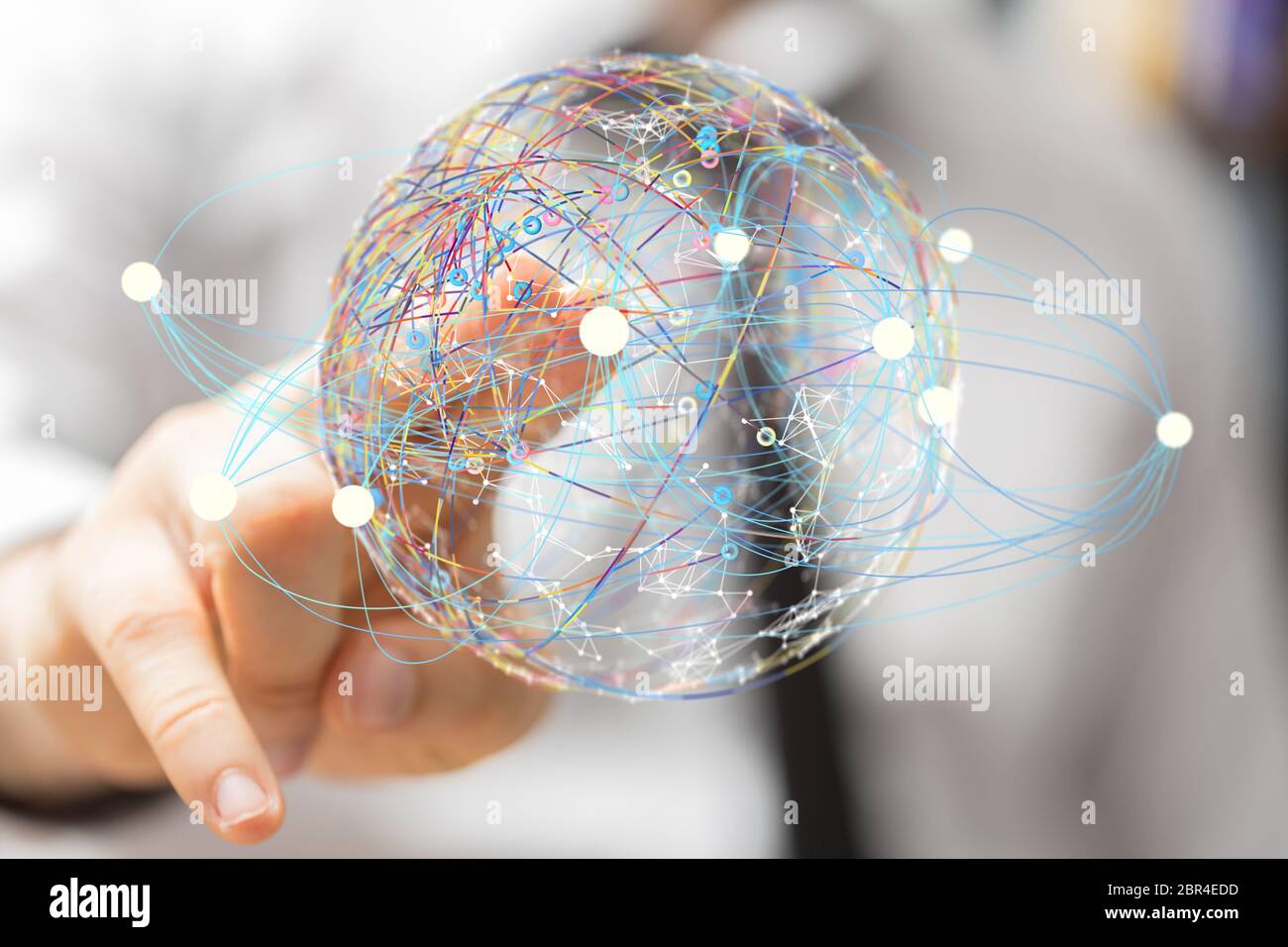 network interface in hand digital Stock Photo