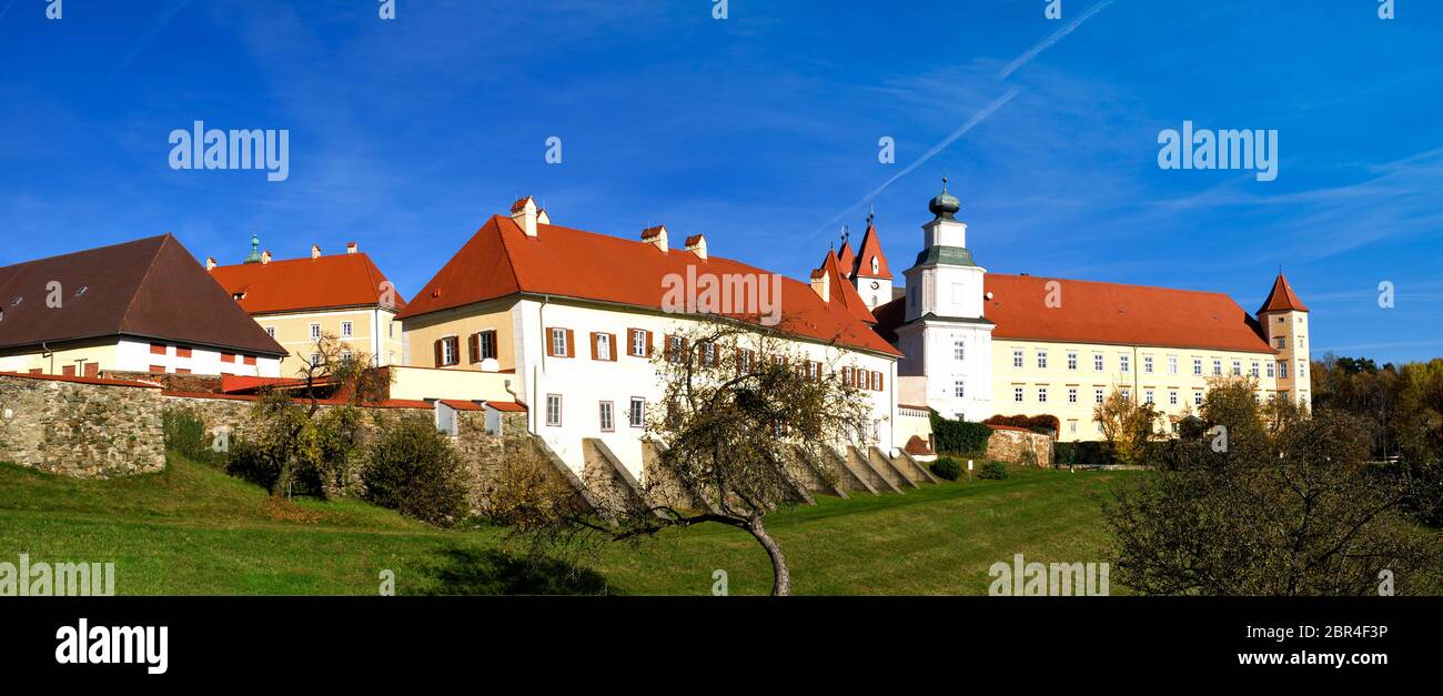 Panoramic view of Monastery Vorau in Styria, Austria, Foto Taken for the back side. Stock Photo