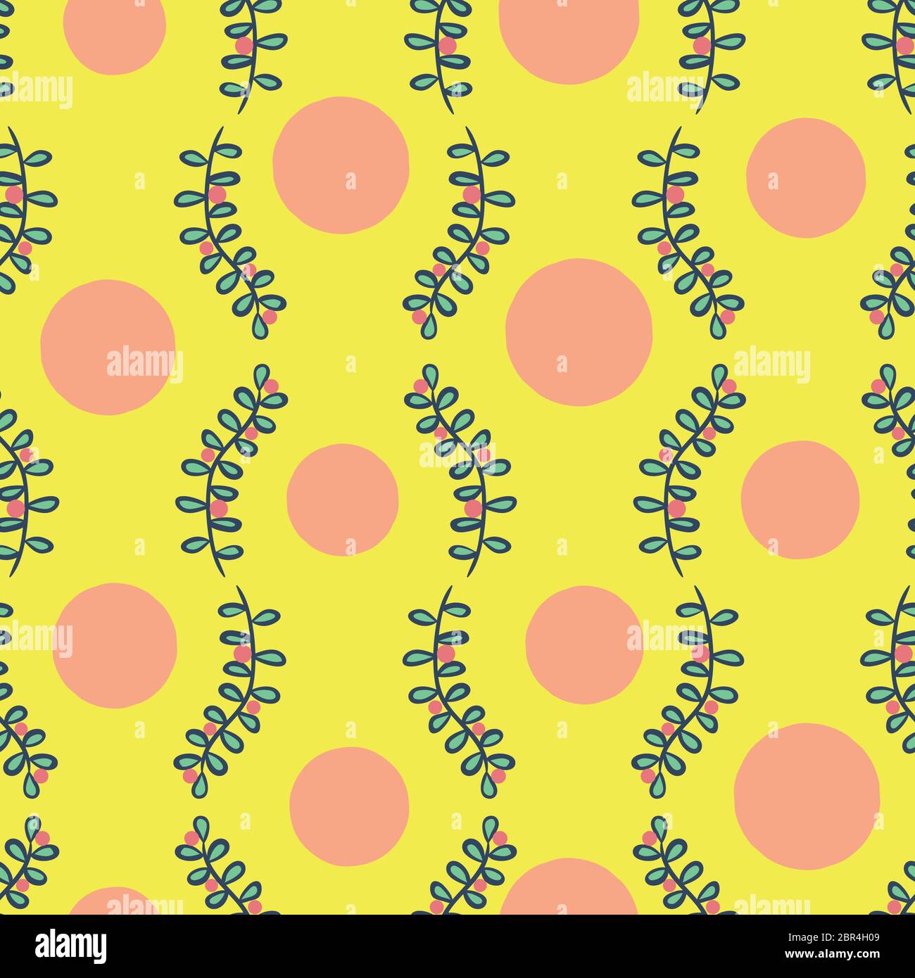 polka dots and berries seamless vector pattern Stock Vector