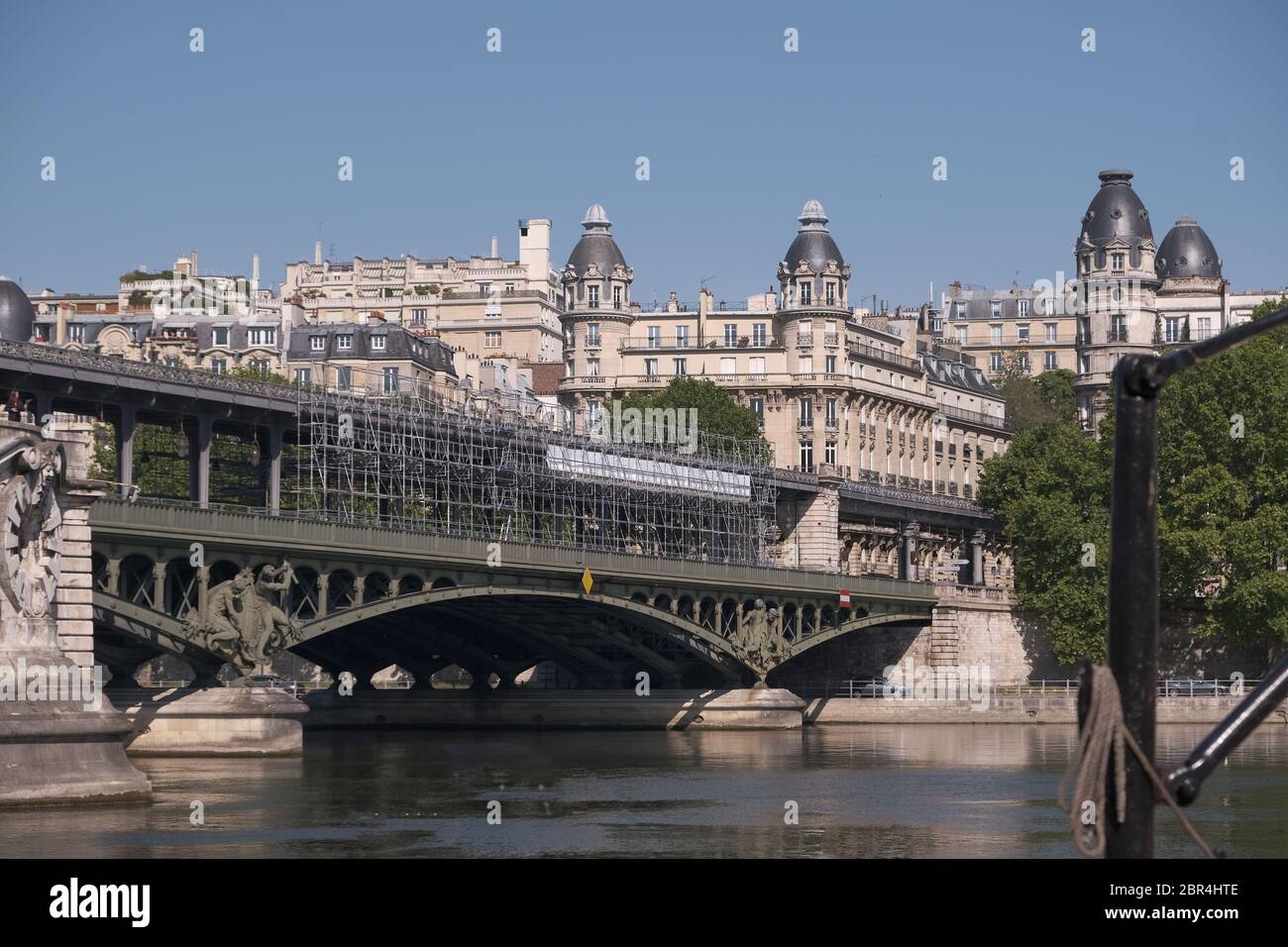 Bridge of Bir-Hakeim with Scaffolding Stock Photo