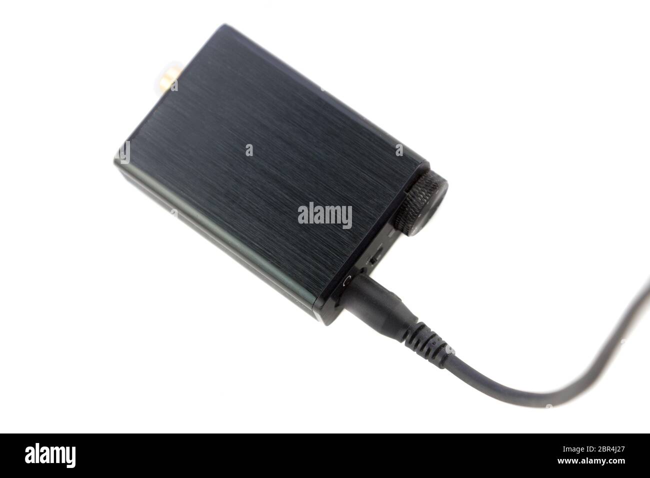 digital to analog converter or headphone amplifier on white background