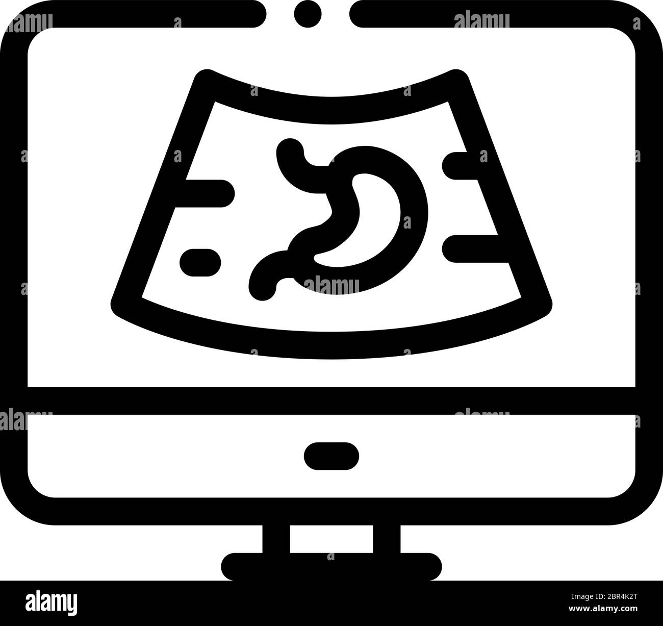 computer diagnostics of stomach icon vector outline illustration Stock Vector