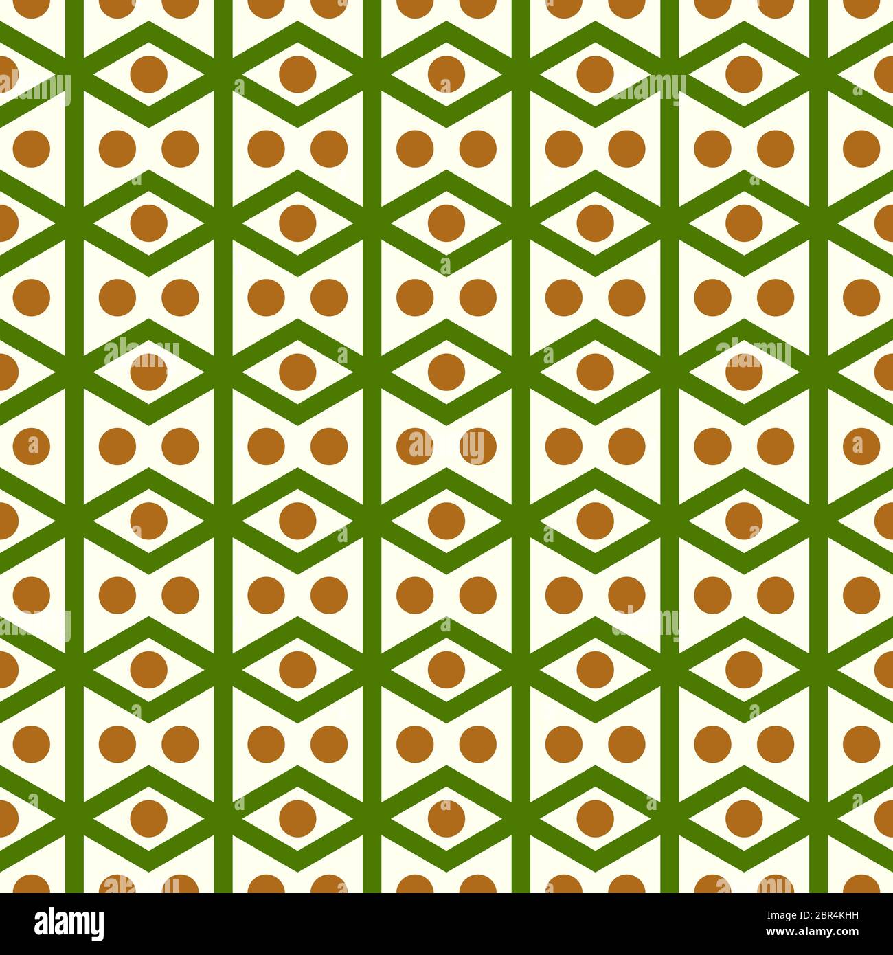 Green rhombohedron or parallelogram pattern on pastel background. Retro ...