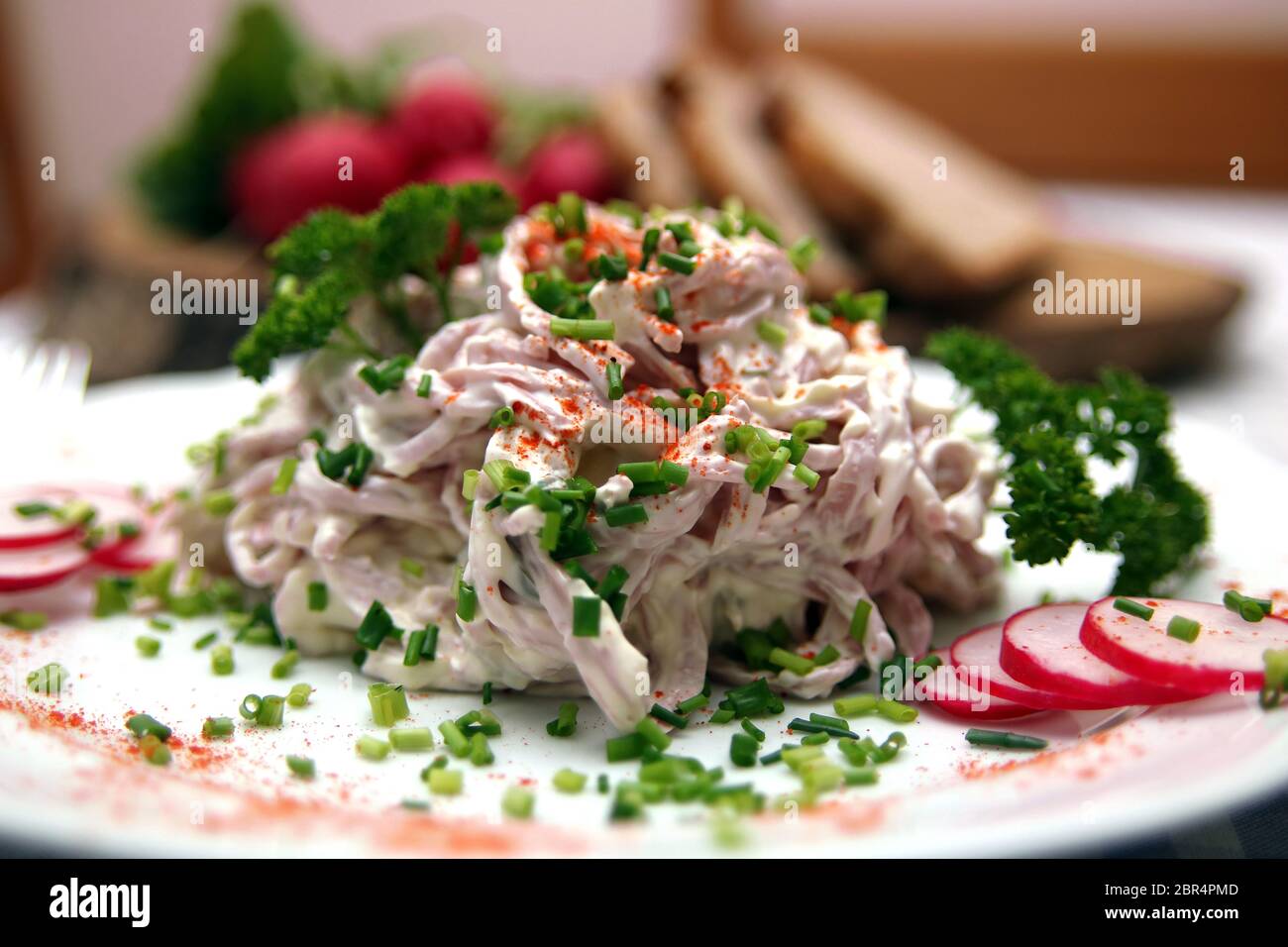 Wurstsalat mit Mayonnaise Stock Photo - Alamy