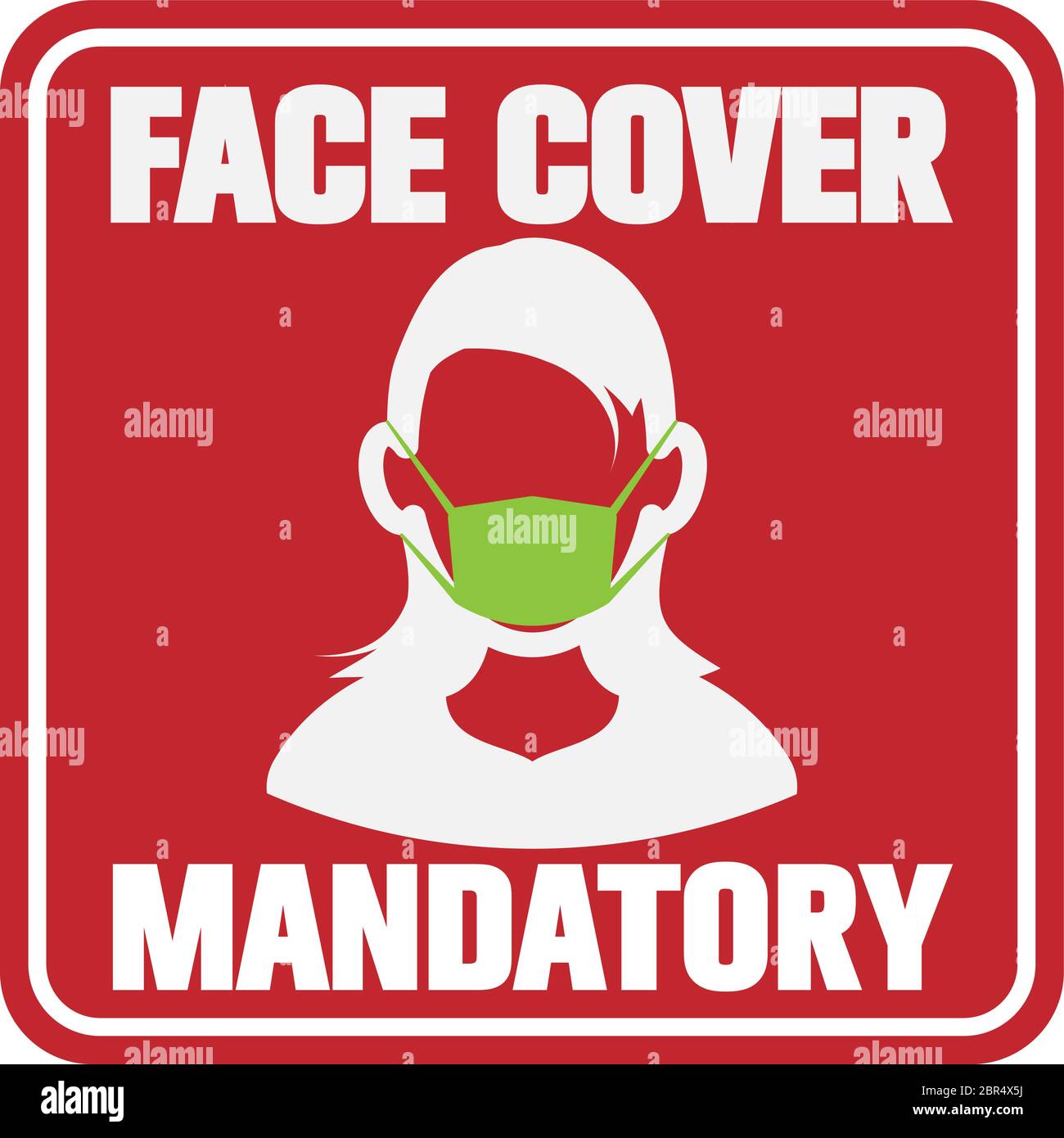 do not enter without face cover sign, face masks mandatory vector illustration Stock Vector