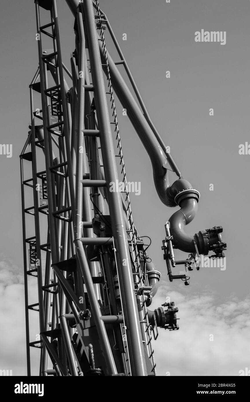 Oil pumps. Offshore Industry oil and gas production petroleum pipeline