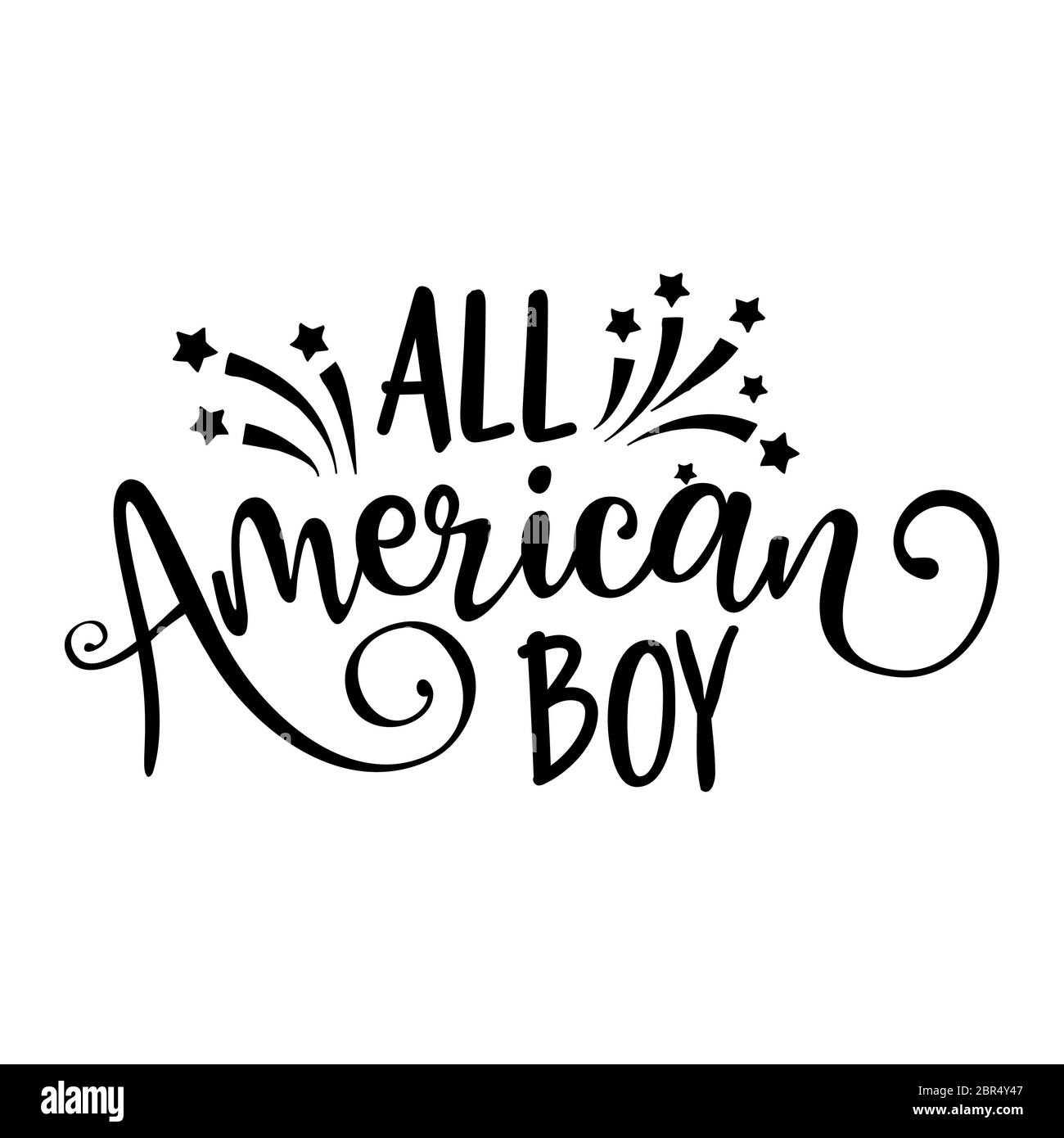 All american boy - Happy Independence Day July 4 lettering design illustration. Good for advertising, poster, announcement, invitation, party, greetin Stock Vector