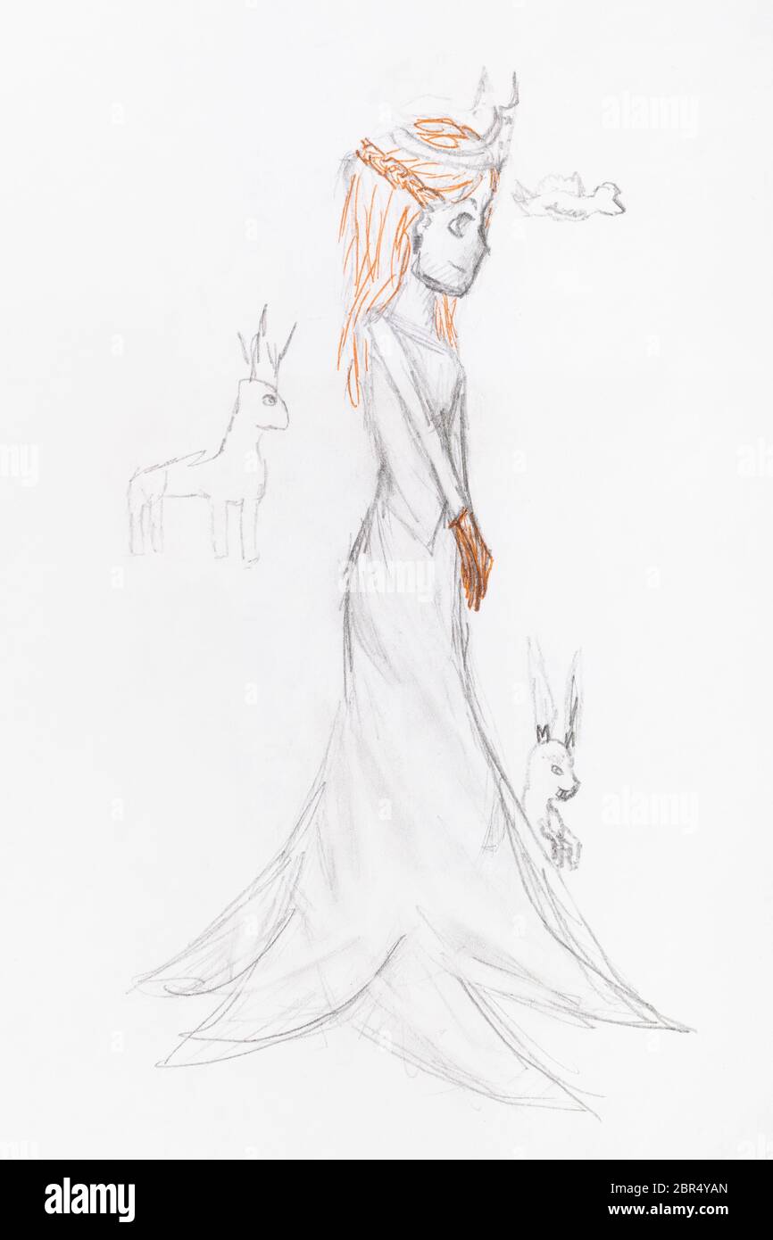 Princess Gown Machine Embroidery Design - Sketch Stitch
