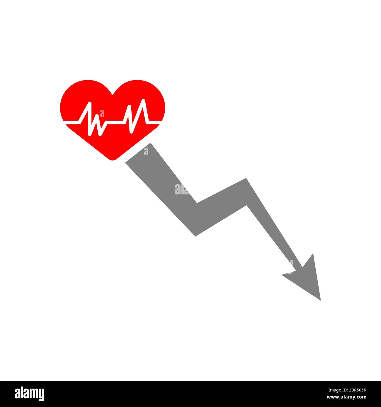 Health decline chart. Graph of recovering and pandemic deaths COVID-19 Stock Vector
