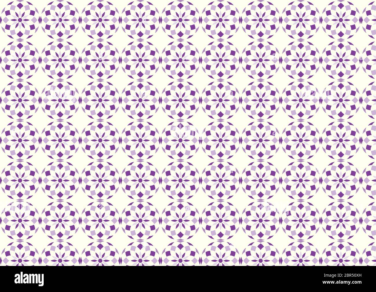 Violet Abstract blossom in ball shape and rhomboid pattern on pastel ...