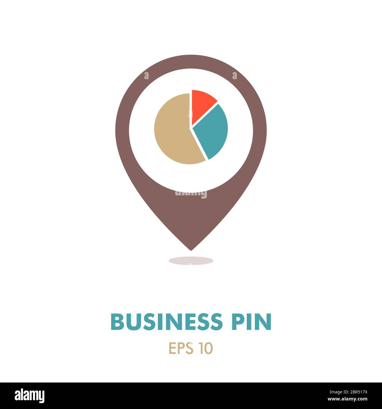 Pie Chart pin map icon vector. Finances sign. Map pointer. Map markers ...