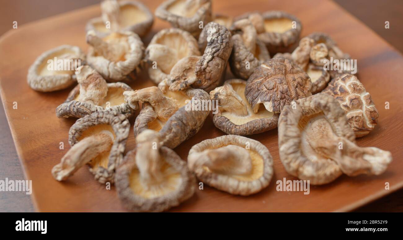 Japanese Dry mushroom in stack Stock Photo Alamy