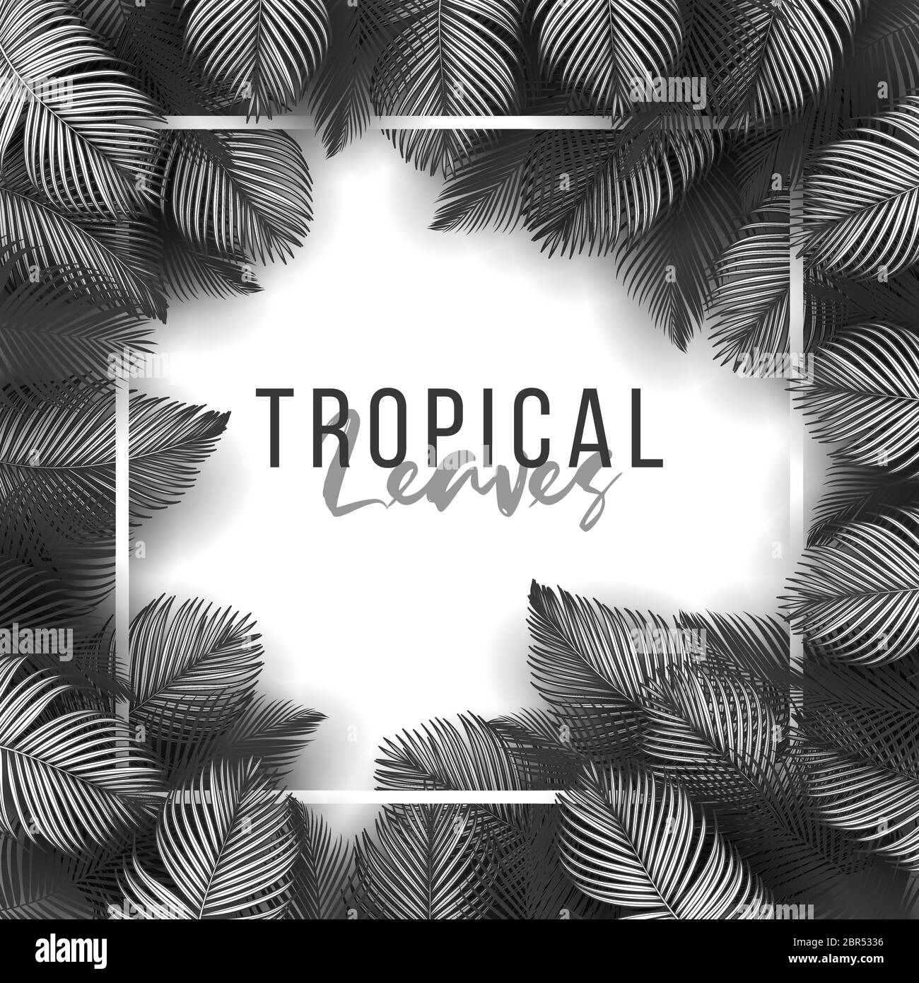 Tropical summer leaves background with jungle plants Stock Vector Image ...