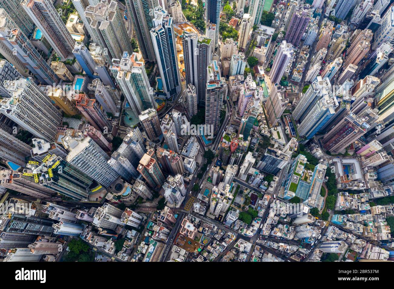 Central, Hong Kong 29 April 2019: Aerial view of Hong Kong city Stock ...