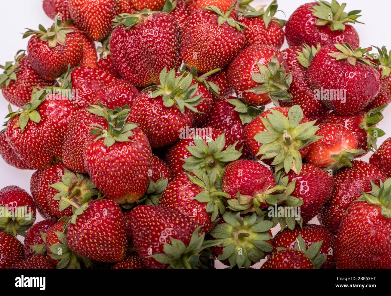 fresh ripe strawberries isolated on white background Stock Photo - Alamy