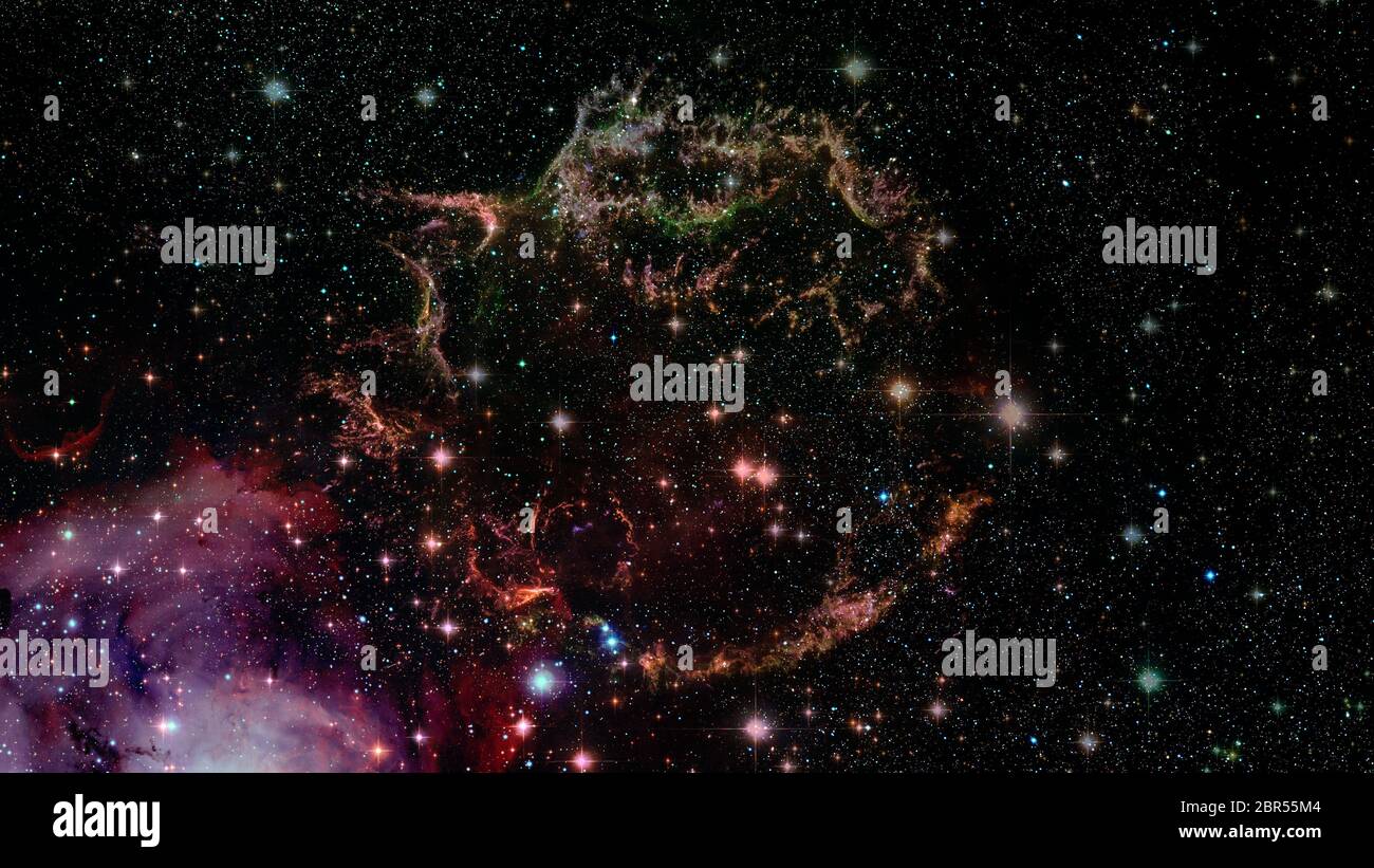 Nebula night starry sky in colors. Multicolor outer space. Deep space ...