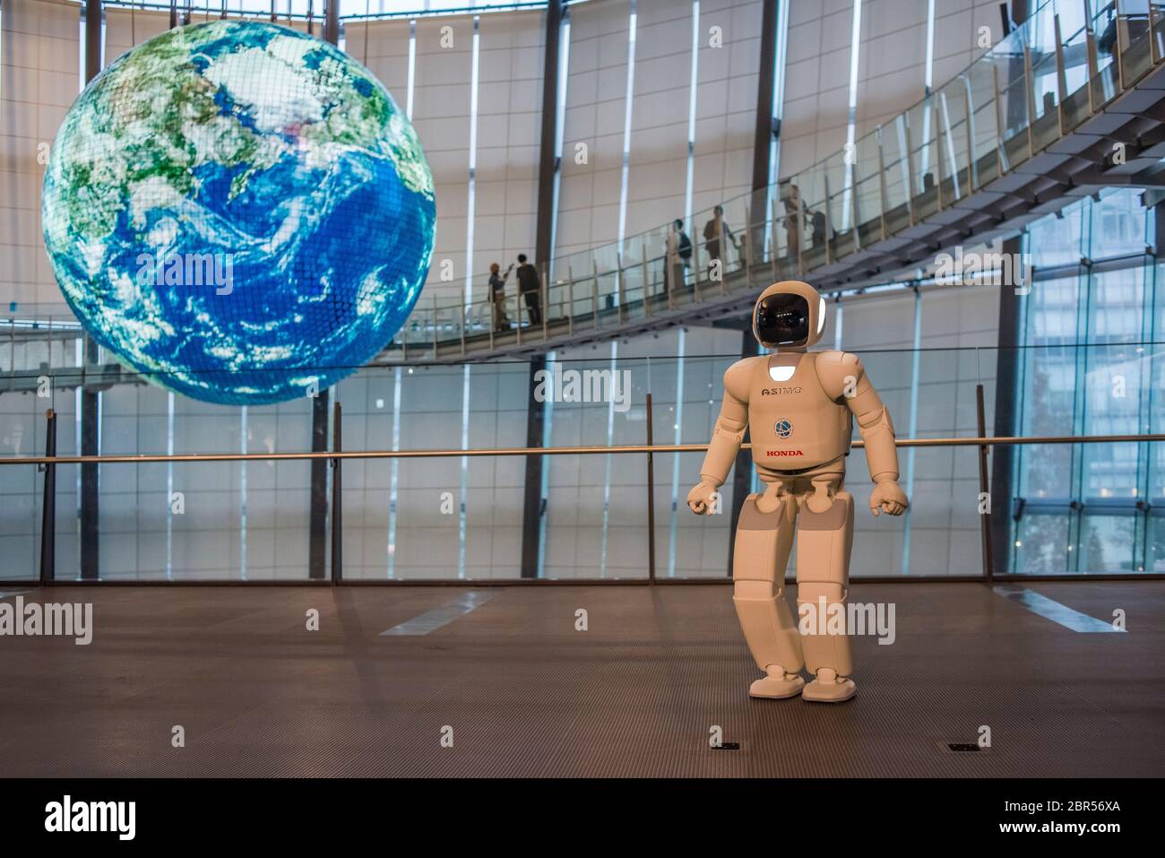 The humanoid robot called Asimo, created by Honda, is performing at the ...