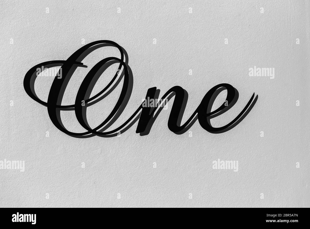 Number One sign metal plate decor black and white Stock Photo - Alamy