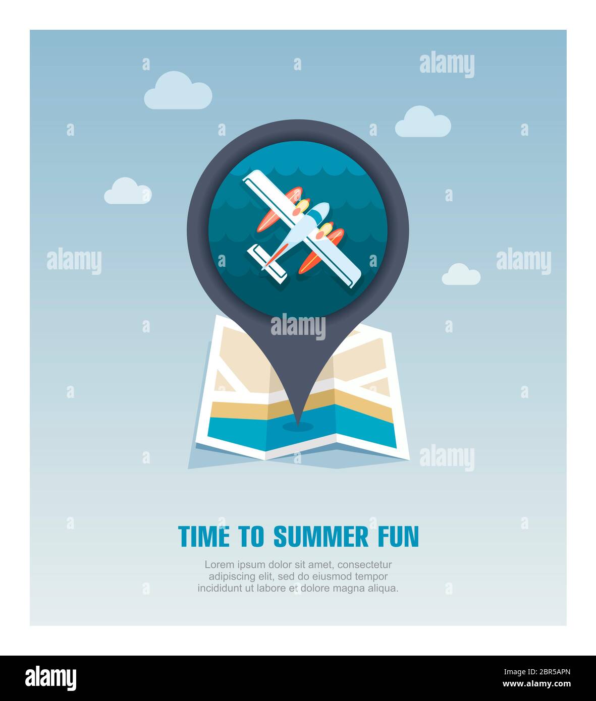 Hydroplane vector pin map icon. Travel Map pointer. Summer Map markers ...